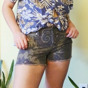 Olive Patterned Stylish Shorts (4)